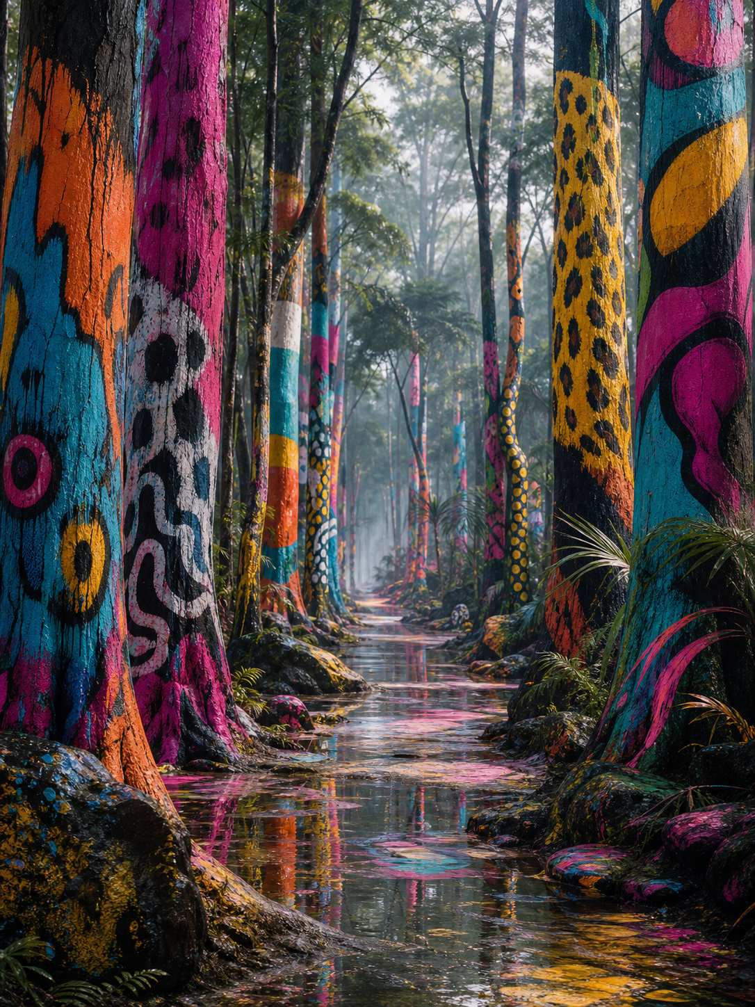 幻彩树干绘画森林 风格卡预览